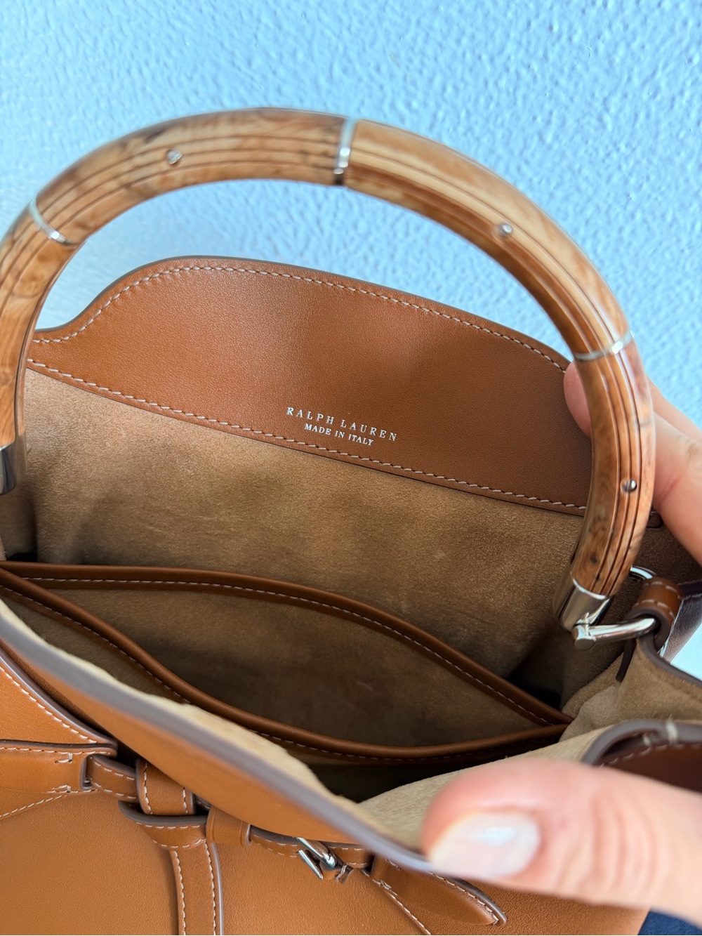 Ralph Lauren Tan Calfskin Top Handle Satchel - Picture 15 of 17